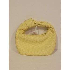 Urban Expressions Woven Knotted Hobo Pale Yellow Pastel Vegan Leather Handbag